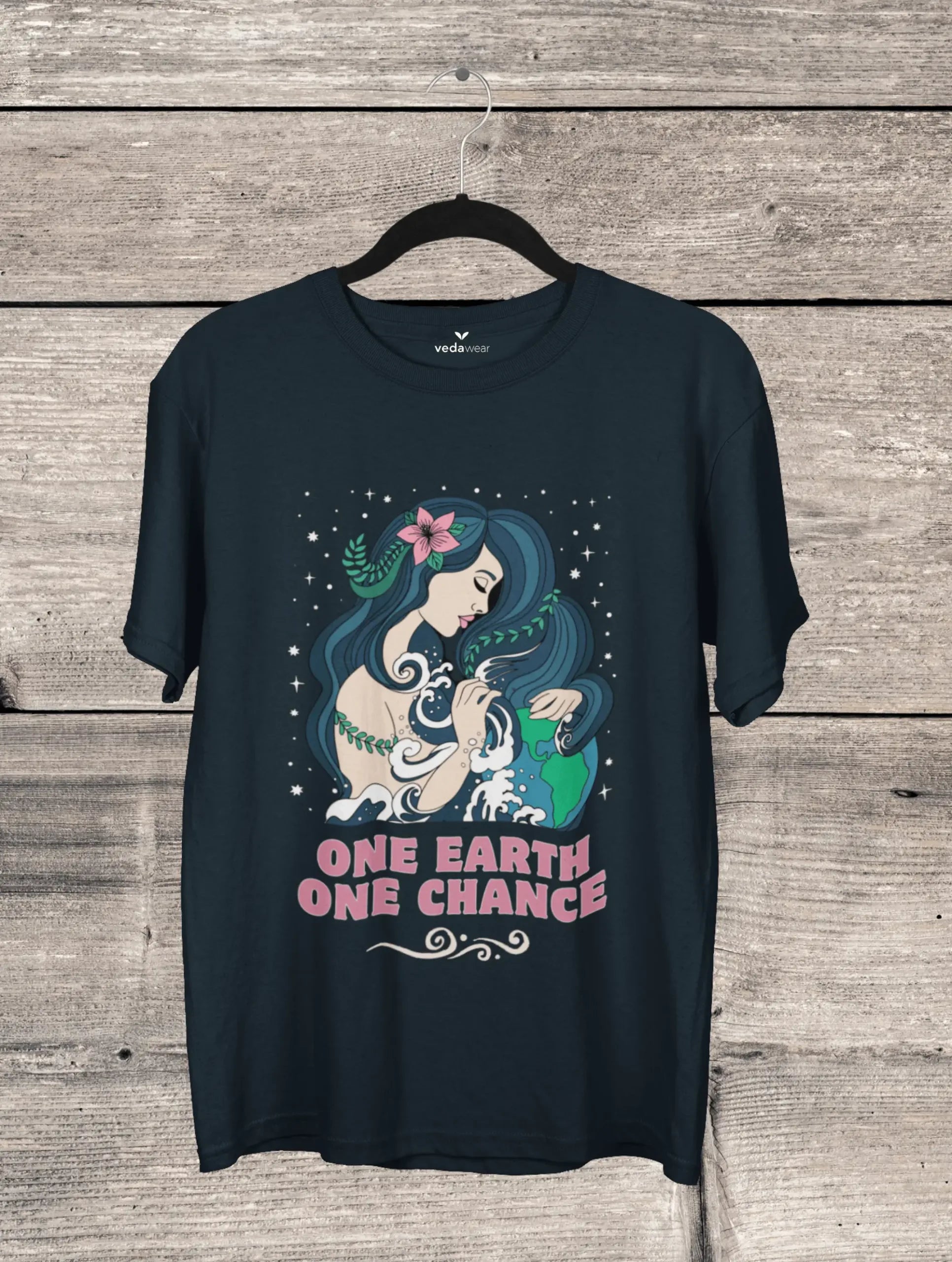 one earth one chance eco awareness premium tee vedawear NB scaled