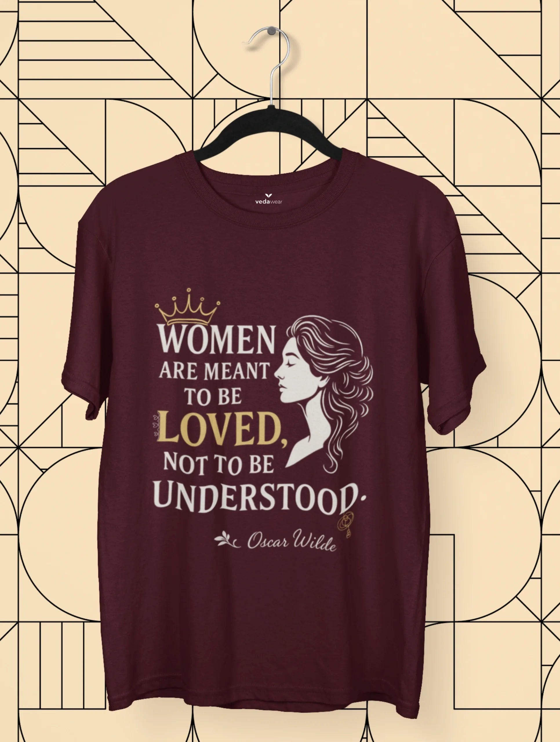 oscar wilde women love quote premium tee navy vedawear M scaled