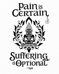 pain is certain suffering is optional buddha mindfulness tee vedawear D