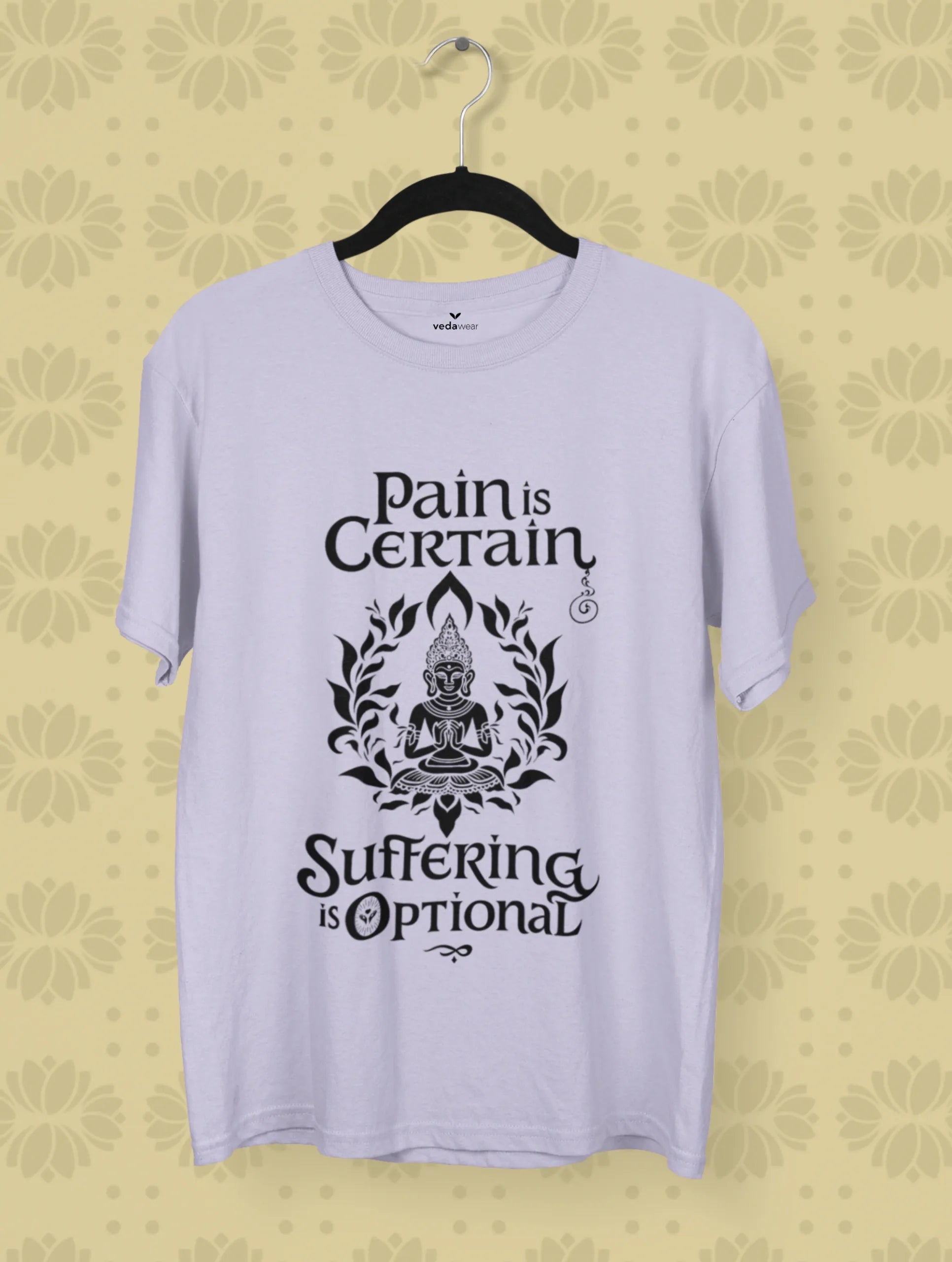 pain is certain suffering is optional buddha mindfulness tee vedawear L scaled
