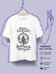 pain is certain suffering is optional buddha premium tee vedawear scaled