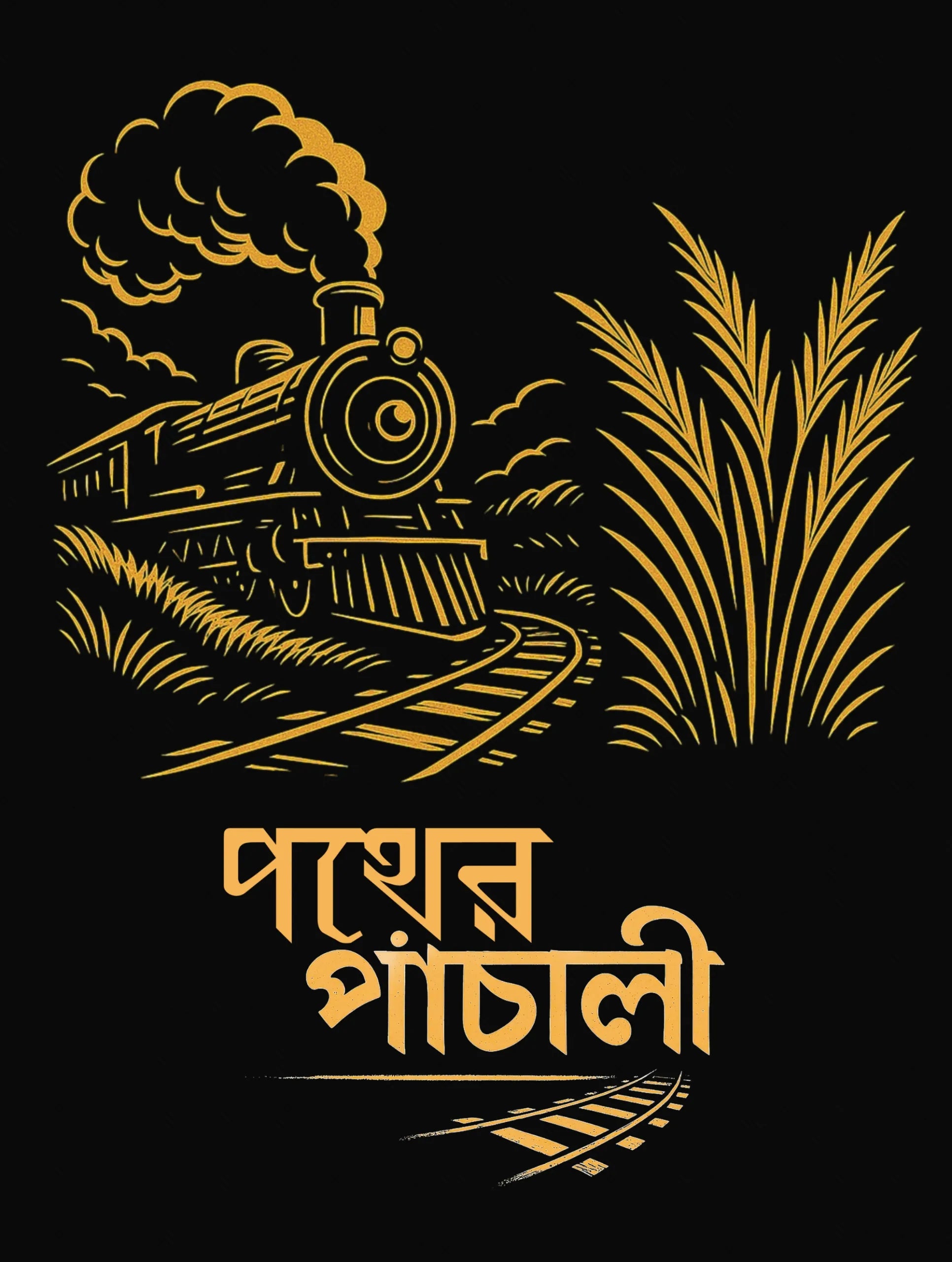 pather panchali train bengali typography premium tshirt design vedawear D scaled