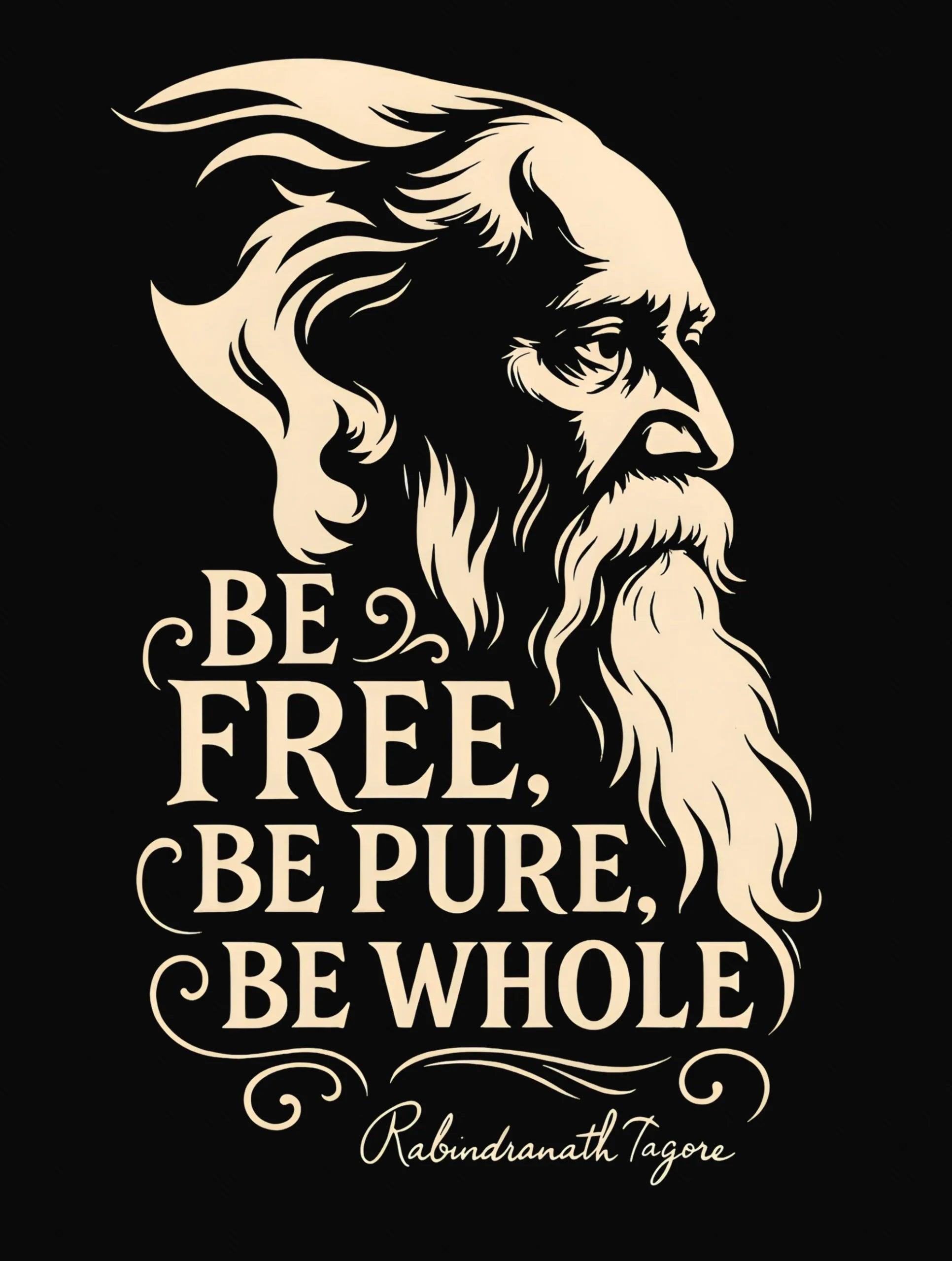 rabindranath tagore quote be free pure whole premium tshirt design vedawear D scaled