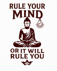 rule your mind or it will rule you buddha white tee vedawear D