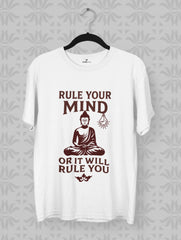 rule your mind or it will rule you buddha white tee vedawear W scaled
