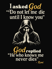 rumi god quote do not let me die tshirt vedawear D scaled