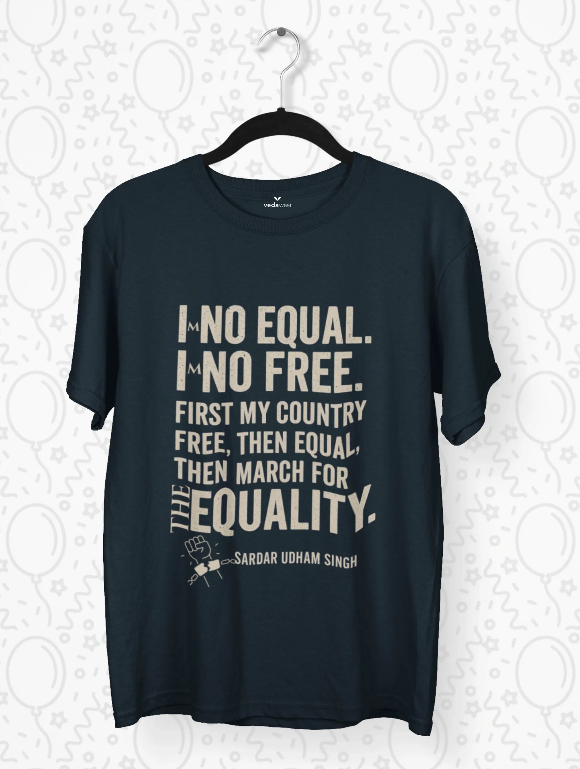 sardar udham singh equality freedom quote premium tee navy vedawear NB scaled