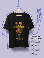 silence is also conversation ramana maharshi premium tee vedawear scaled