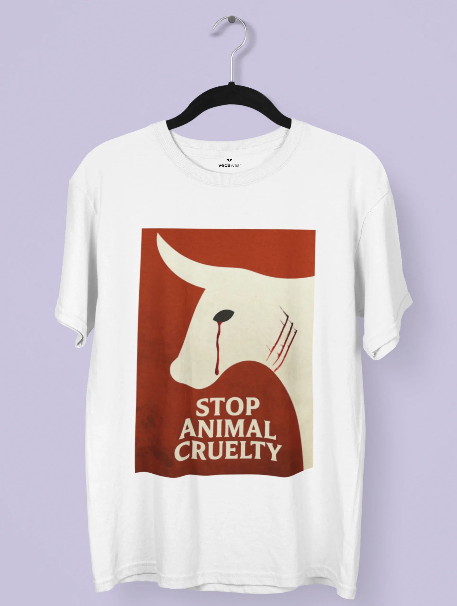 stop animal cruelty black premium tshirt vegan awareness design vedawear W scaled