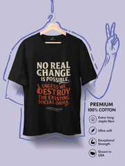 subhas chandra bose no real change social order quote black premium tee vedawear scaled