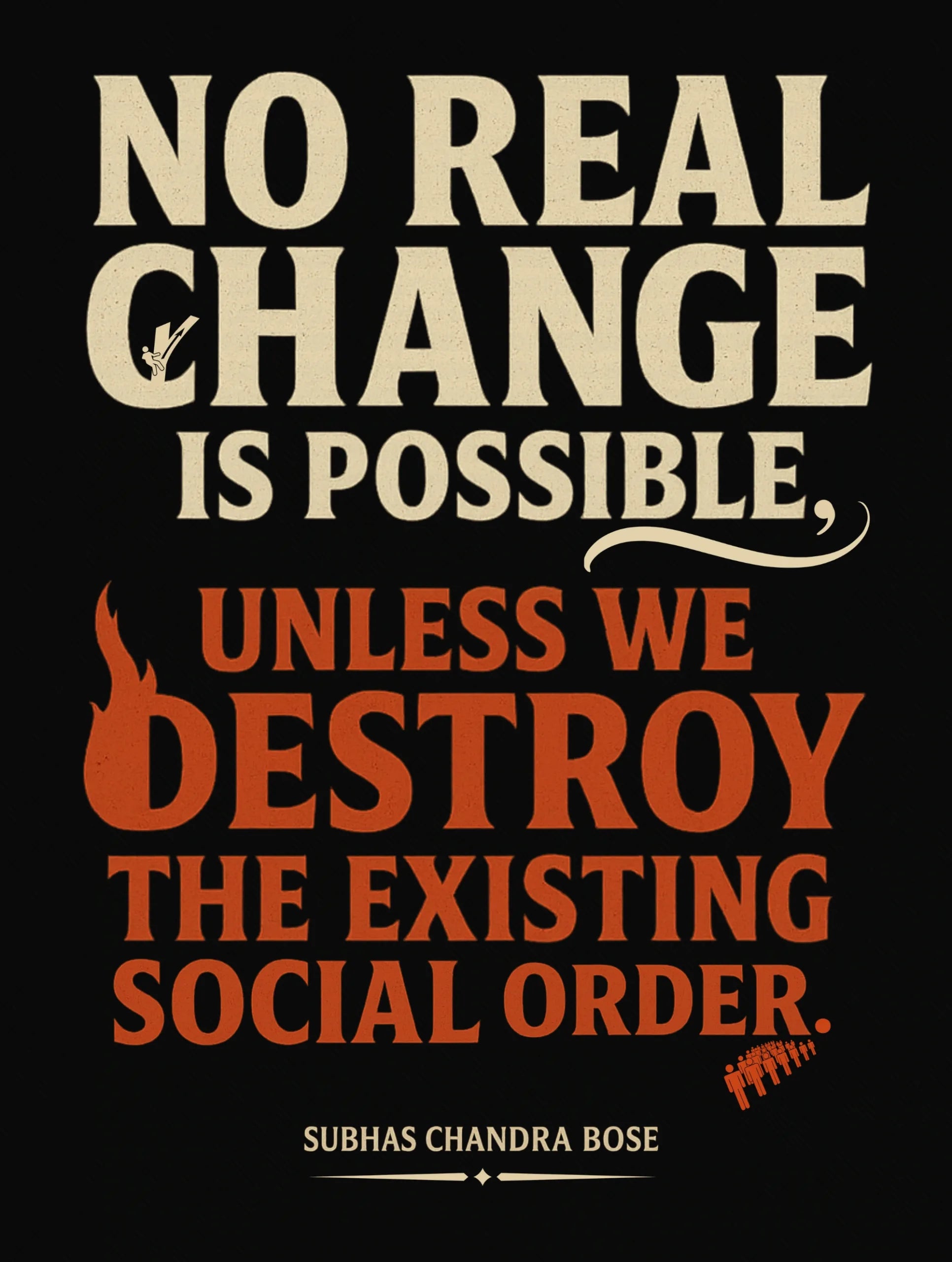 subhas chandra bose social change quote premium tee vedawear D scaled