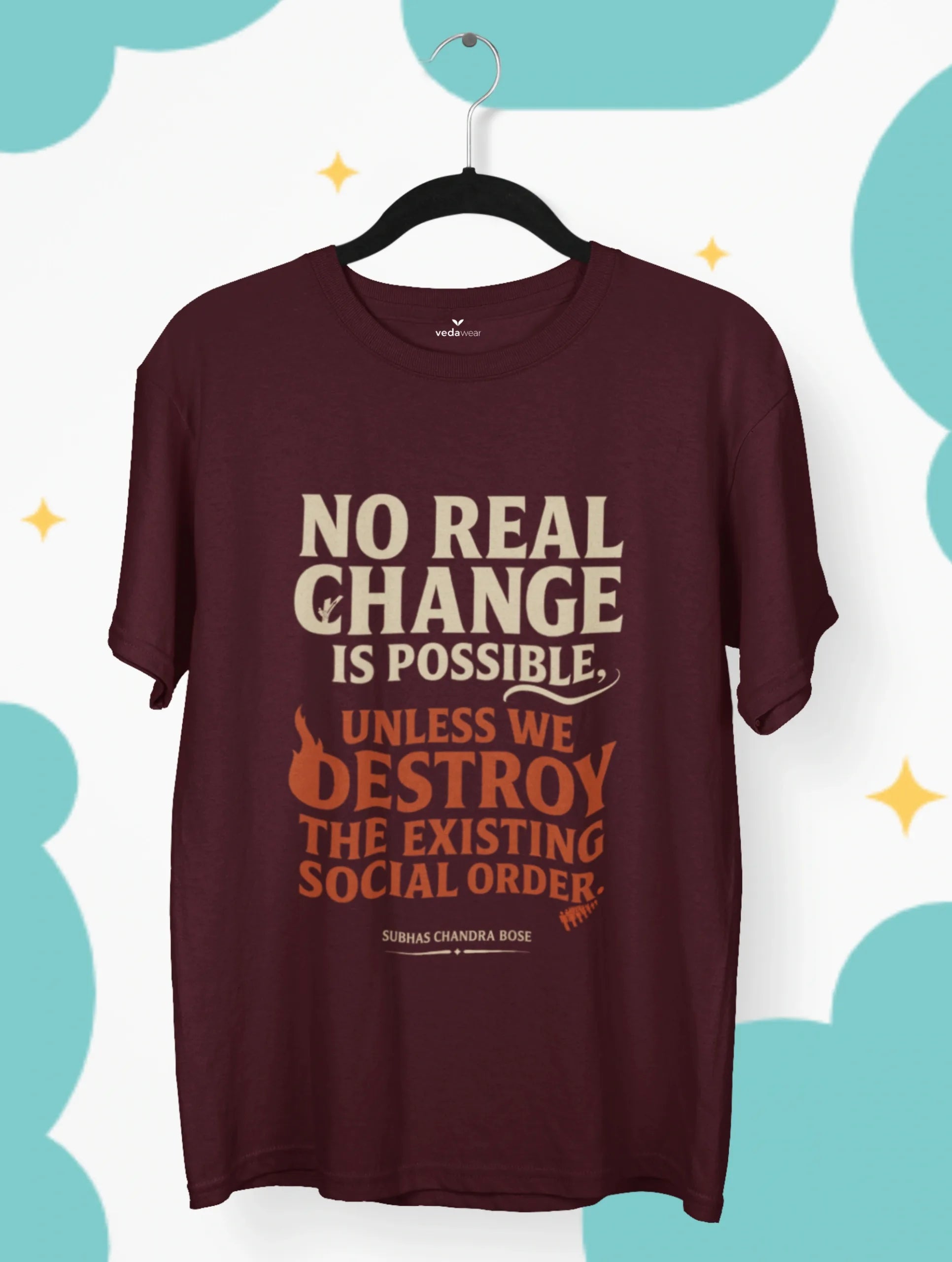 subhas chandra bose social change quote premium tee vedawear M scaled