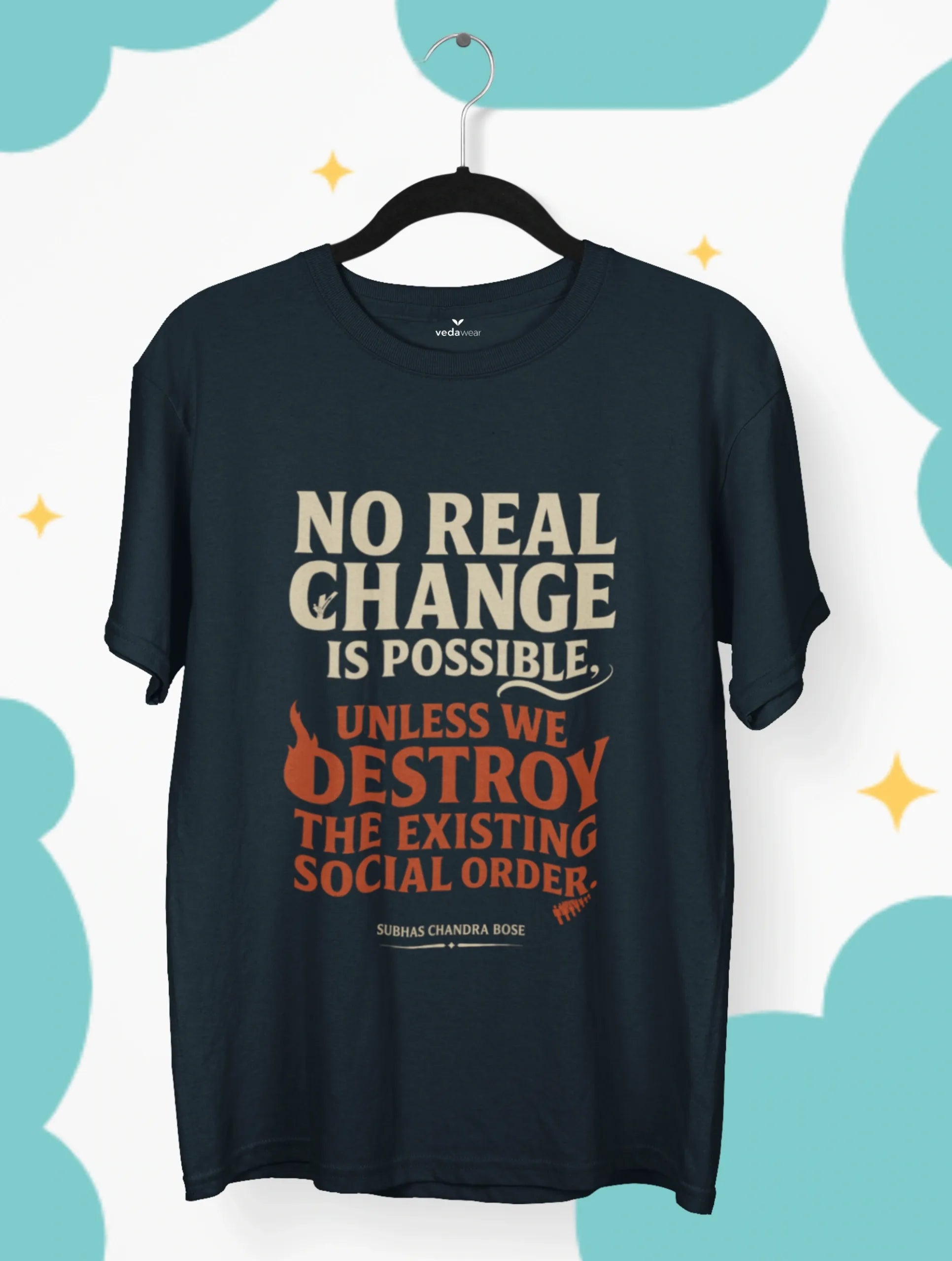 subhas chandra bose social change quote premium tee vedawear NB scaled