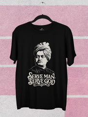 swami vivekananda serve man serve god black premium tee vedawear B scaled