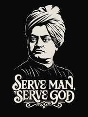 swami vivekananda serve man serve god black premium tee vedawear D scaled