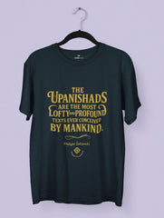 The Profound Truth – Upanishads-Inspired T-Shirt by Vedawear, black Supima cotton with golden serif typography, DTG printed spiritual philosophy shirt