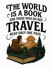 the world is a book travel quote backpacker premium tee vedawear D scaled