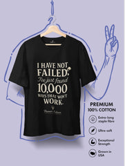 thomas edison 10000 ways failure quote premium black tee vedawear scaled