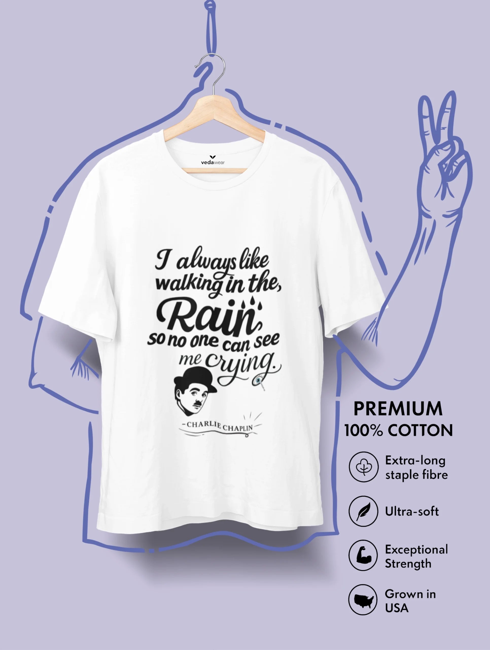 walking in the rain charlie chaplin premium tee vedawear 1 scaled