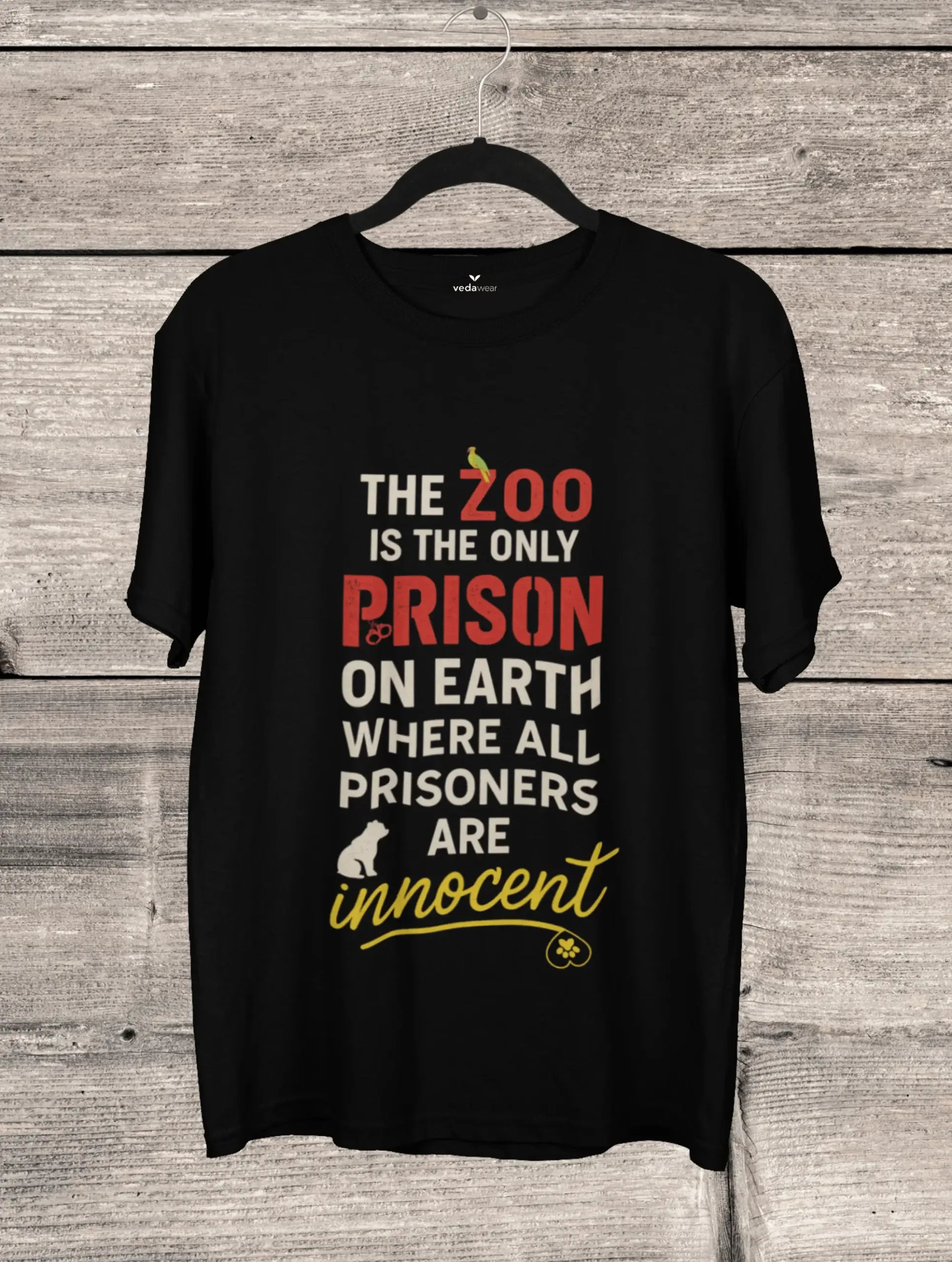 zoo prison innocent animals black premium activist tshirt vedawear B scaled