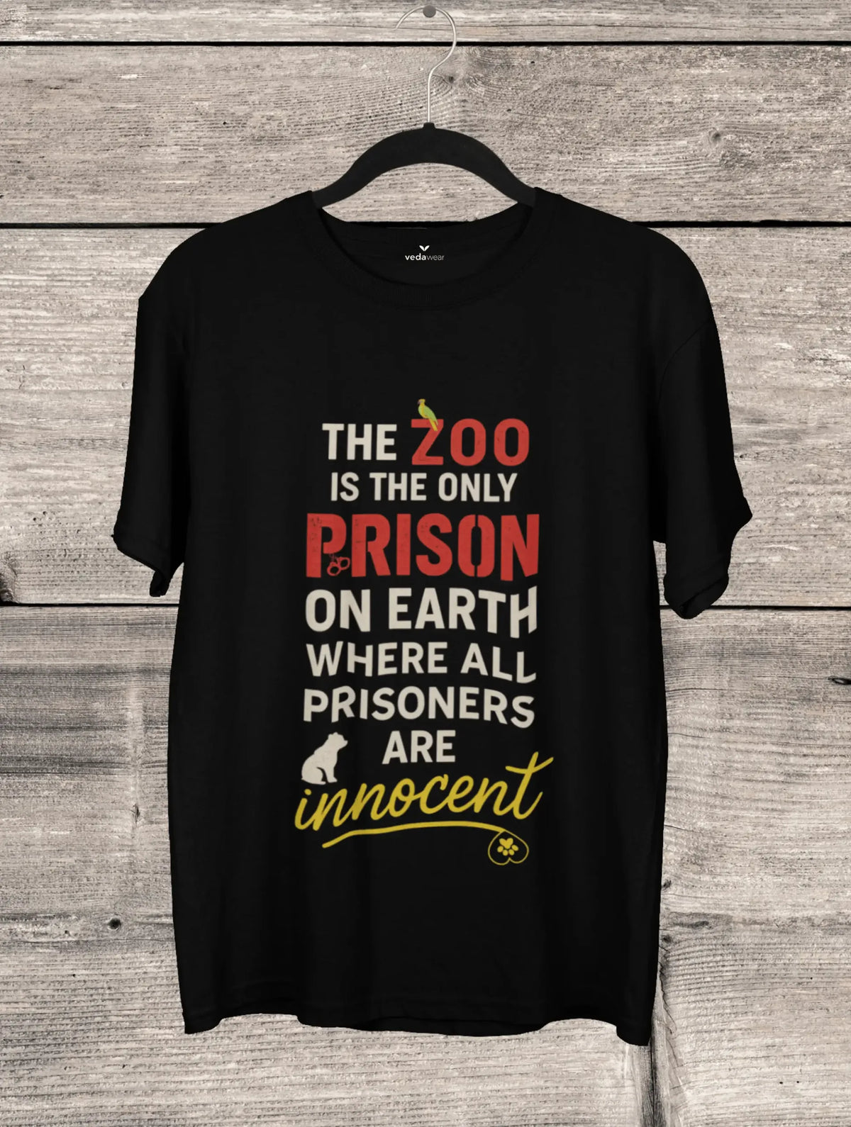 zoo prison innocent animals black premium activist tshirt vedawear B scaled