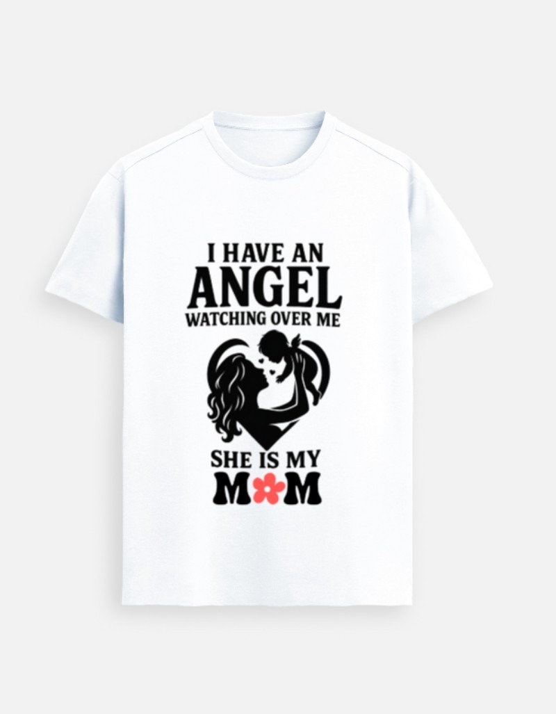 Angel Watching Over Me – Premium Mom Tribute Tee