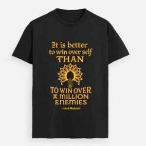 "Win Over Self" – Lord Mahavir Wisdom Premium T-Shirt