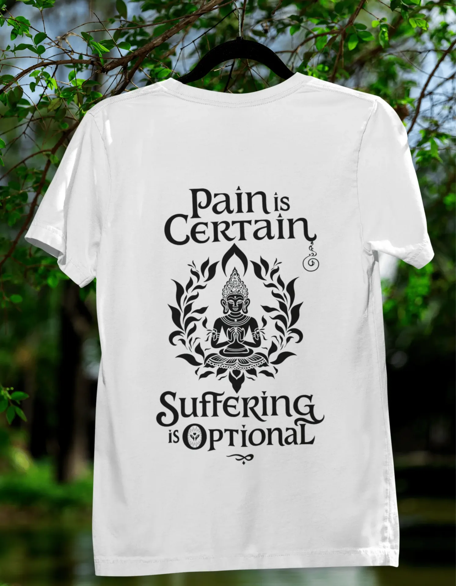 Pain Is Certain – Suffering Is Optional Premium Buddha Tee