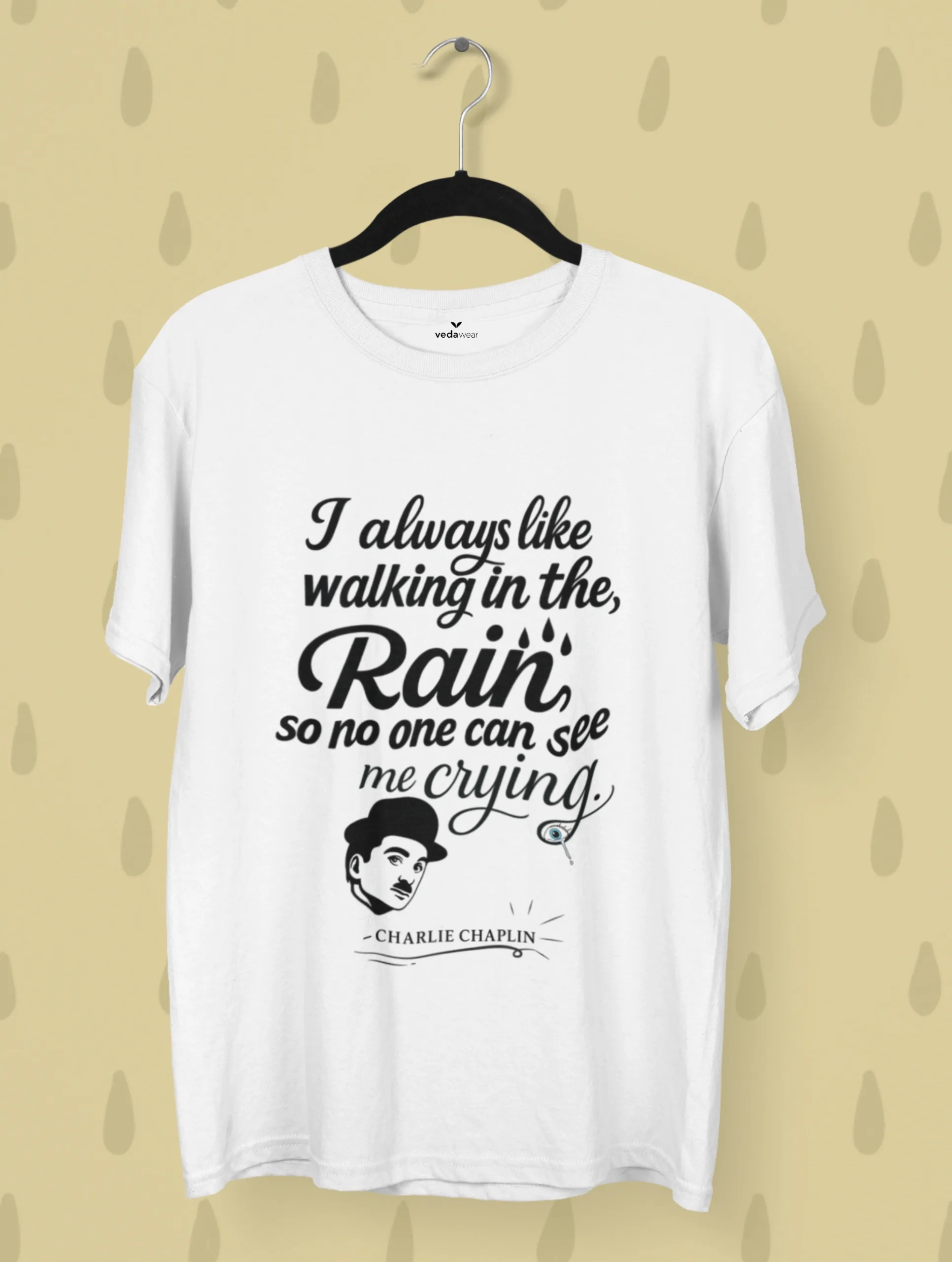 “Rain & Tears” – Charlie Chaplin-Inspired Premium Tee