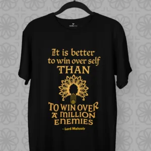 "Win Over Self" – Lord Mahavir Wisdom Premium T-Shirt